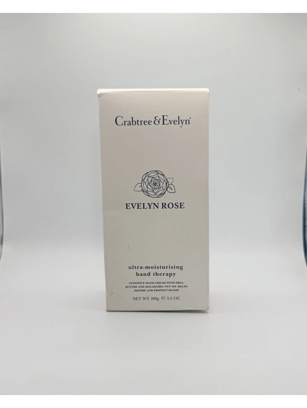 Crabtree & Evelyn Evelyn Rose Hand Therapy Cream Full Size 3.5oz 100g New